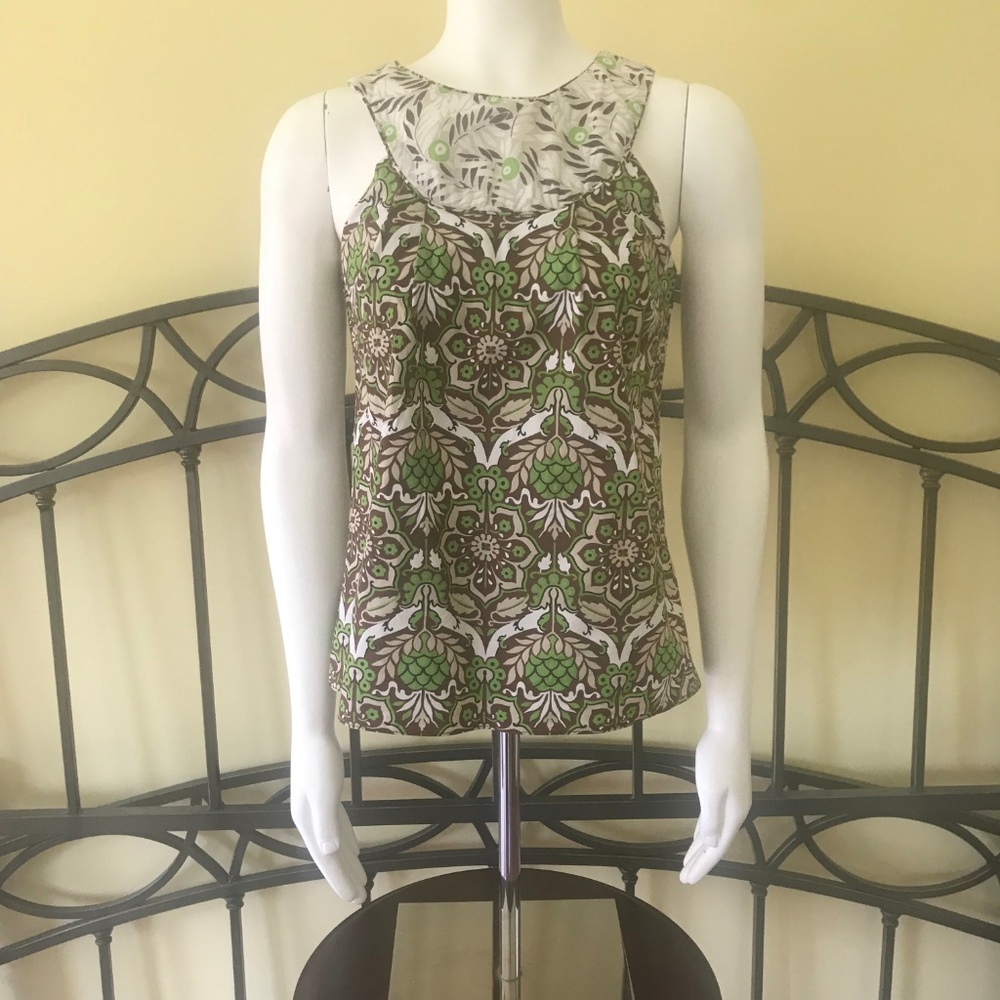 Milly of New York Sleeveless Floral Graphic Print Top - Picture 5 of 8